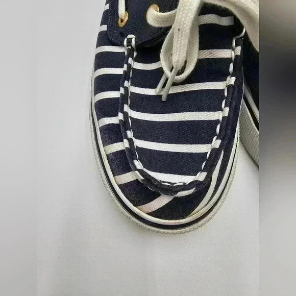 Sperry Top-sider Womens Size 7 Biscayne Navy and White Striped Loafers - Picture 5 of 10